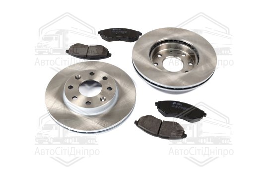 Диски гальм. з колодками CHEVROLET AVEO 05-, DAEWOO KALOS 03- (компл.) (вир-во REMSA)