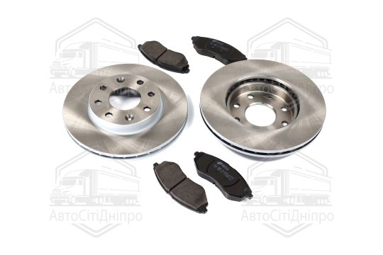 Диски гальм. з колодками CHEVROLET AVEO 05-, DAEWOO KALOS 03- (компл.) (вир-во REMSA)
