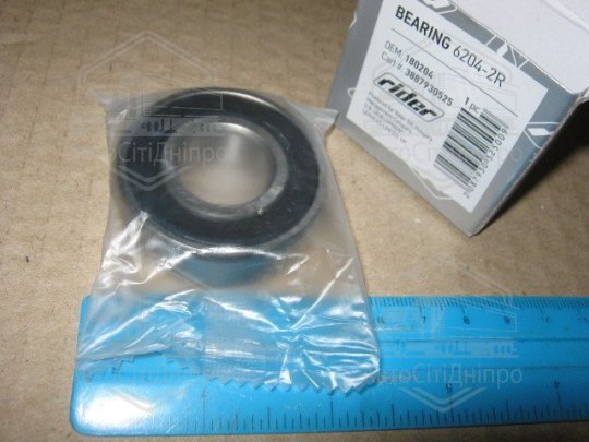 Підшипник 180204 (6204-2RS) керм. упр. ГАЗ, вентилятор Т-25 (RIDER)