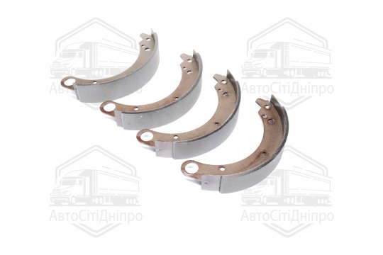 Колодка гальм. ГАЗ 3110 задн. компл. (2 з довгими + 2 короткими накл.) (RIDER)