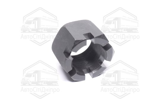 Гайка М33х1, 5 пальця реакт. КАМАЗ, Краз корончатий. Н=32-33 мм. фосфотиров. (RIDER)