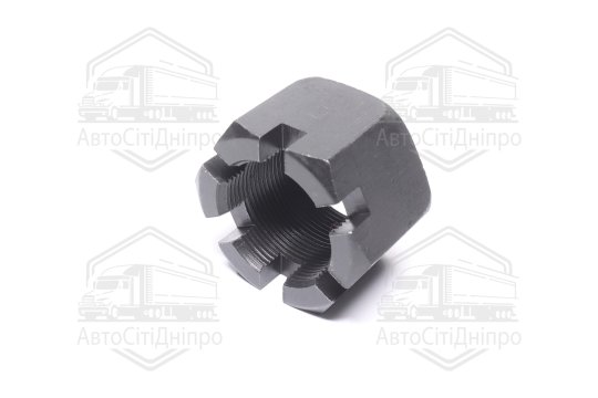 Гайка М33х1, 5 пальця реакт. КАМАЗ, Краз корончатий. Н=32-33 мм. фосфотиров. (RIDER)