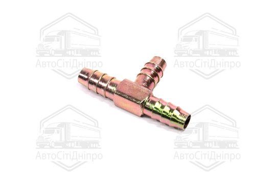 З'єднувач пневматичний зубчастий Т- подібний 12х12х12 сталевий (RIDER)