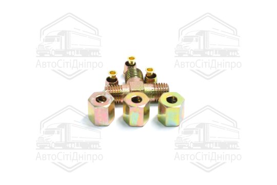 З'єднувач пневматичний різьбовий Т- подібний (Dвнут.=6мм, М12х1,5) сталевий (RIDER)