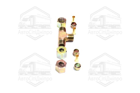 З'єднувач пневматичний різьбовий Т- подібний (Dвнут.=8мм, М14х1,5) сталевий (RIDER)