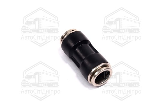 З'єднувач пневматичний цанговий прямий 14х14 пластик-сталевий (RIDER)