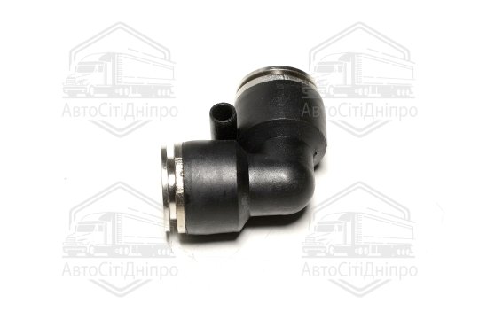 З'єднувач пневматичний цанговий L- подібний 12х12 пластик-сталевий (RIDER)