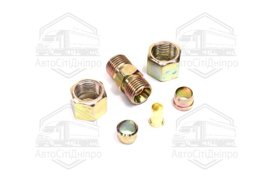 З'єднувач пневматичний різьбовий прямий (Dвнут.=10мм, М16х1,5) сталевий (RIDER)