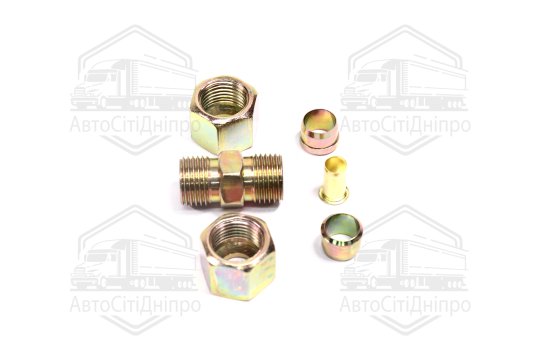 З'єднувач пневматичний різьбовий прямий (Dвнут.=10мм, М16х1,5) сталевий (RIDER)