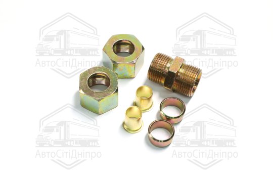 З'єднувач трубки (Dвнут.=15мм, М22х1,5) (1штуцер,2гайки,2втулки,2шайби)(RIDER)