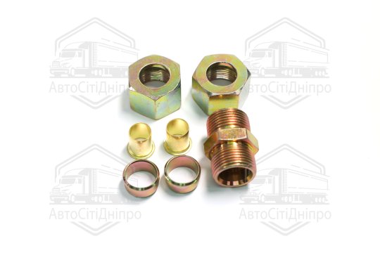 З'єднувач трубки (Dвнут.=15мм, М22х1,5) (1штуцер,2гайки,2втулки,2шайби)(RIDER)