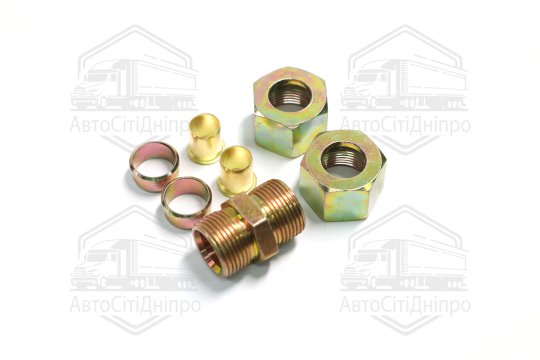 З'єднувач трубки (Dвнут.=15мм, М22х1,5) (1штуцер,2гайки,2втулки,2шайби)(RIDER)
