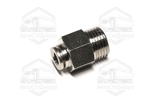 З'єднувач пневматичний цанговий (зовнішнє різьблення) M16x1.5 d=6 сталевий (RIDER)