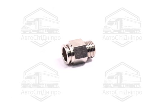 З'єднувач пневматичний цанговий (зовнішнє різьблення) M16x1.5 d=12 сталевий (RIDER)