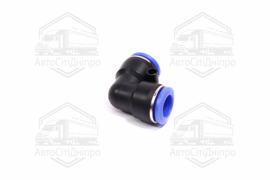 З'єднувач пневматичний цанговий L- подібний 14х14 пластиковий (RIDER)