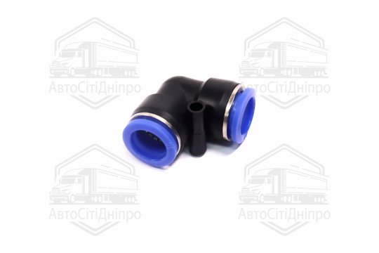 З'єднувач пневматичний цанговий L- подібний 16х16 пластиковий (RIDER)