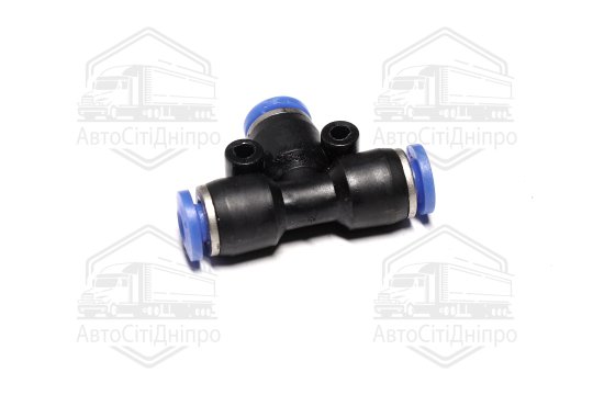 З'єднувач пневматичний цанговий Т- подібний 4х4х4 пластиковий (RIDER)