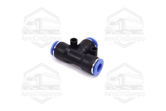 З'єднувач пневматичний цанговий Т- подібний 7x7x7 пластиковий (RIDER)