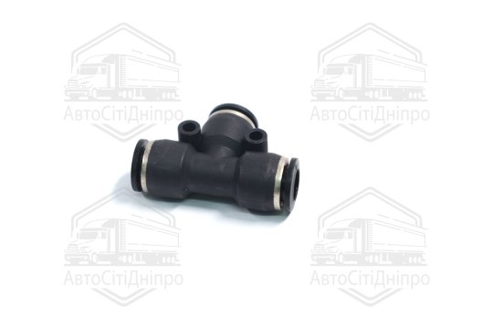 З'єднувач пневматичний цанговий Т- подібний 8х8х8 пластиковий (RIDER)