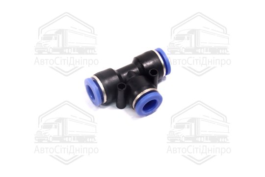 З'єднувач пневматичний цанговий Т- подібний 9x9x9 пластиковий (RIDER)