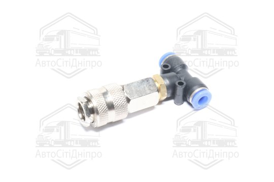 З'єднувач пневматичний цанговий Т- подібний 6х6 зі швидкозніманням (RIDER)