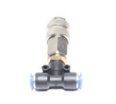 З'єднувач пневматичний цанговий Т- подібний 12х12 зі швидкозніманням (RIDER)