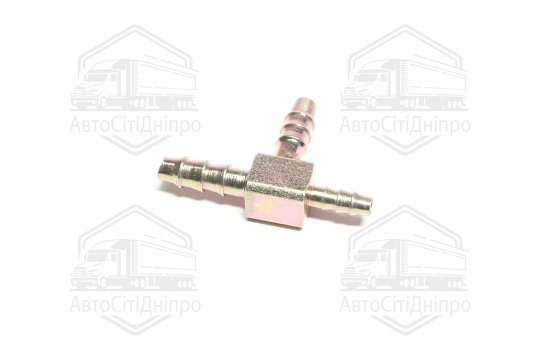 З'єднувач пневматичний Т- подібний редукційний 6x8x8 мм зубчастий сталевий (RIDER)