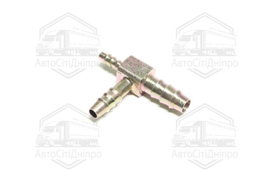 З'єднувач пневматичний Т- подібний редукційний 6x8x10 мм зубчастий сталевий (RIDER)