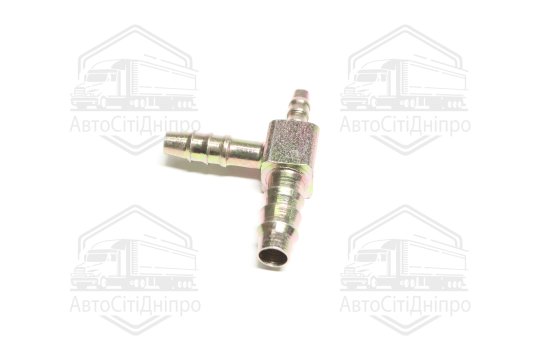 З'єднувач пневматичний Т- подібний редукційний 6x8x10 мм зубчастий сталевий (RIDER)