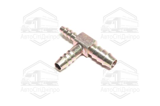 З'єднувач пневматичний Т- подібний редукційний 8x10x12 мм зубчастий сталевий (RIDER)