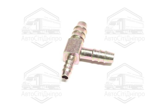 З'єднувач пневматичний Т- подібний редукційний 8x10x12 мм зубчастий сталевий (RIDER)