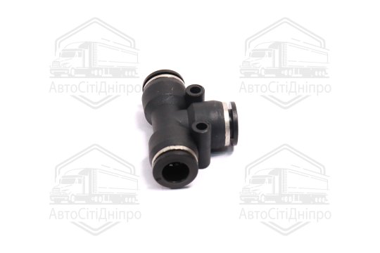 З'єднувач пневматичний цанговий Т-подібний 8х8х8 пластиковий (RIDER)