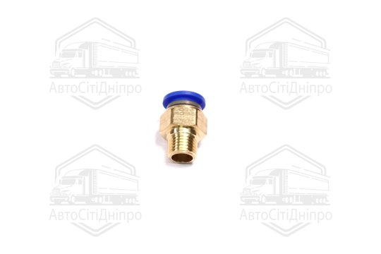 З'єднувач пневматичний цанговий (зовнішнє  різьблення) M12x1.25/10 пластик-сталевий (RIDER)