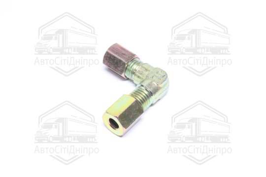 З'єднувач пневматичний L- подібний різьбовий (Dвнут.=6мм, М6х1,5) сталевий (RIDER)