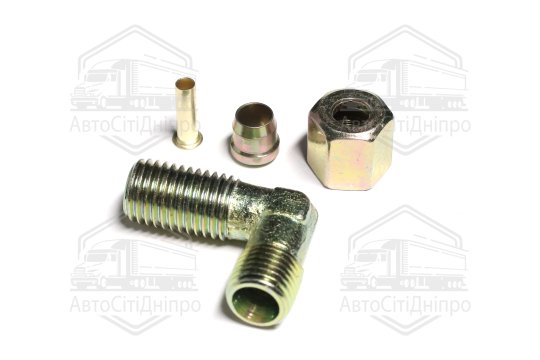 З'єднувач пневматичний L- подібний різьбовий (Dвнут.=6мм, М12х1,5) сталевий (RIDER)