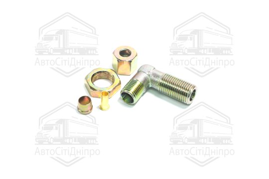 З'єднувач пневматичний L- подібний різьбовий (Dвнут.=8мм, М16х1,5) сталевий (RIDER)