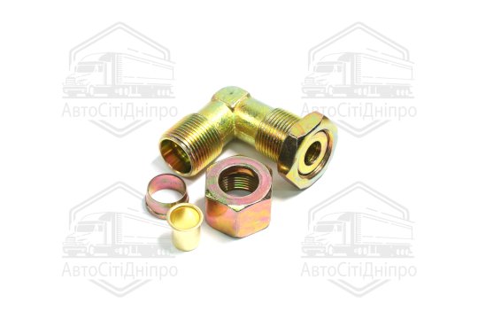 З'єднувач пневматичний L- подібний різьбовий (Dвнут.=15мм, М22х1,5) сталевий (RIDER)