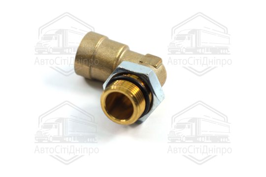З'єднувач пневматичний цанговий L- подібний 14х1,5/M22x1,5 (латунний) (распродажа) (RIDER)