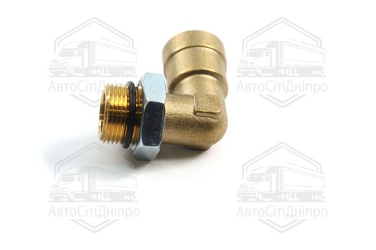 З'єднувач пневматичний цанговий L- подібний 14х1,5/M22x1,5 (латунний) (распродажа) (RIDER)