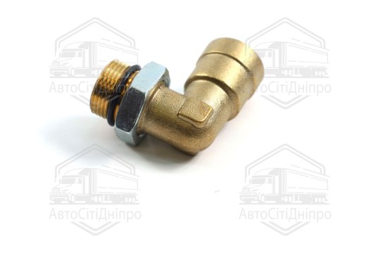 З'єднувач пневматичний цанговий L- подібний 14х1,5/M22x1,5 (латунний) (распродажа) (RIDER)