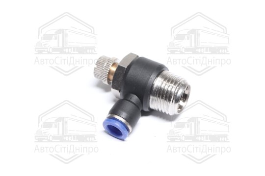 З'єднувач пневматичний цанговий з дроселем JSC 1/2х8 (RIDER)