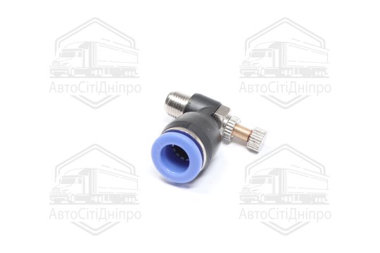 З'єднувач пневматичний цанговий з дроселем JSC 1/8х10 (RIDER)