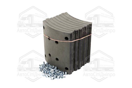 Накладка гальм. (компл. на вісь) із заклеп. 414х220 станд. RVI MAGNUM, PREMIUM (RIDER)