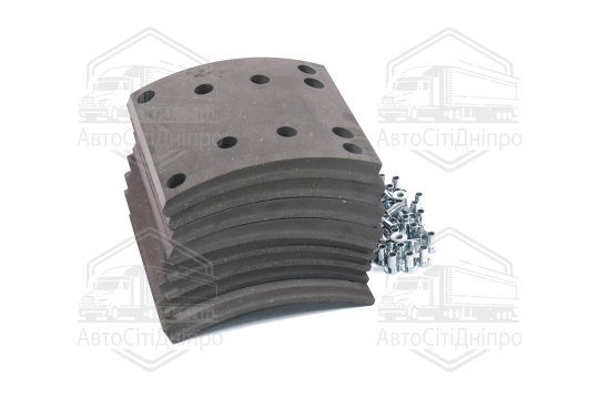 Накладка гальм. (компл. на вісь) із заклеп. 410x183 1-й рем. MAN F2000, F90, TGA, MB ACTROS (RIDER)