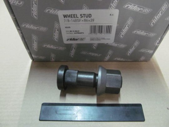 Шпилька колеса (з гайкою) 7/8-14BSFх86х39 (RIDER)