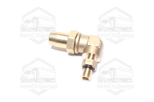 З'єднувач пневматичний L- подібний розбірний M10х1-D8х1 (латунний) (RIDER)