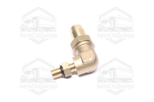 З'єднувач пневматичний L- подібний розбірний M10х1-D8х1 (латунний) (RIDER)