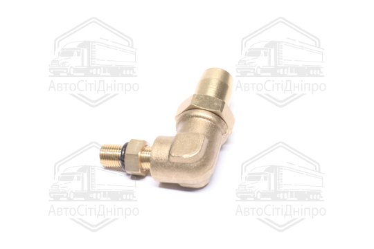 З'єднувач пневматичний L- подібний розбірний M10х1-D8х1 (латунний) (RIDER)