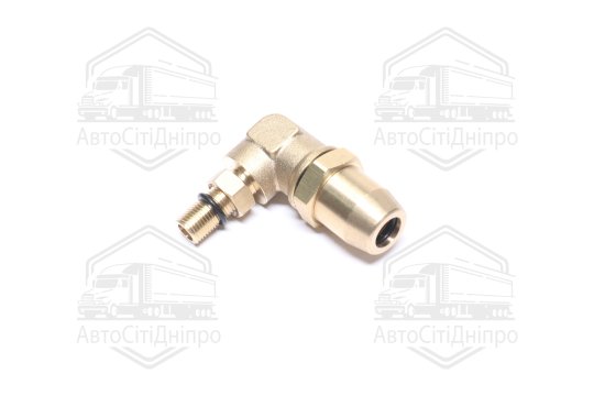 З'єднувач пневматичний L- подібний розбірний M10х1-D10х1 (латунний) (RIDER)