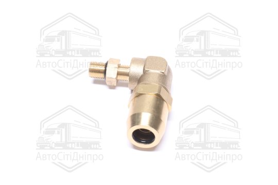 З'єднувач пневматичний L- подібний розбірний M10х1-D12х1,5 (латунний) (RIDER)